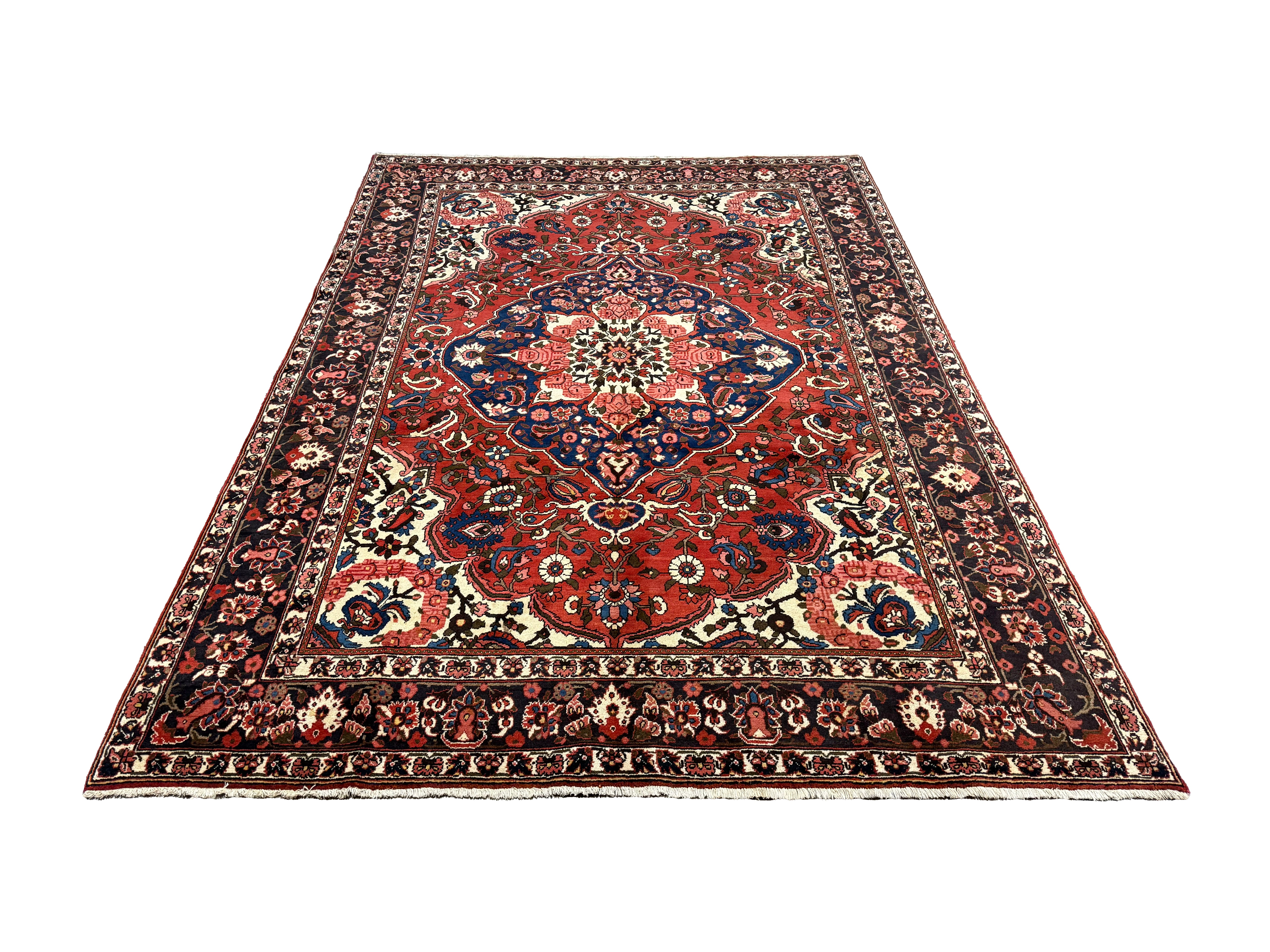 Vintage Chaleshtor Bakhtiari Wool Rug. Edited documentary rug photograph; SKU EE 1.1547; source IMG_7300.