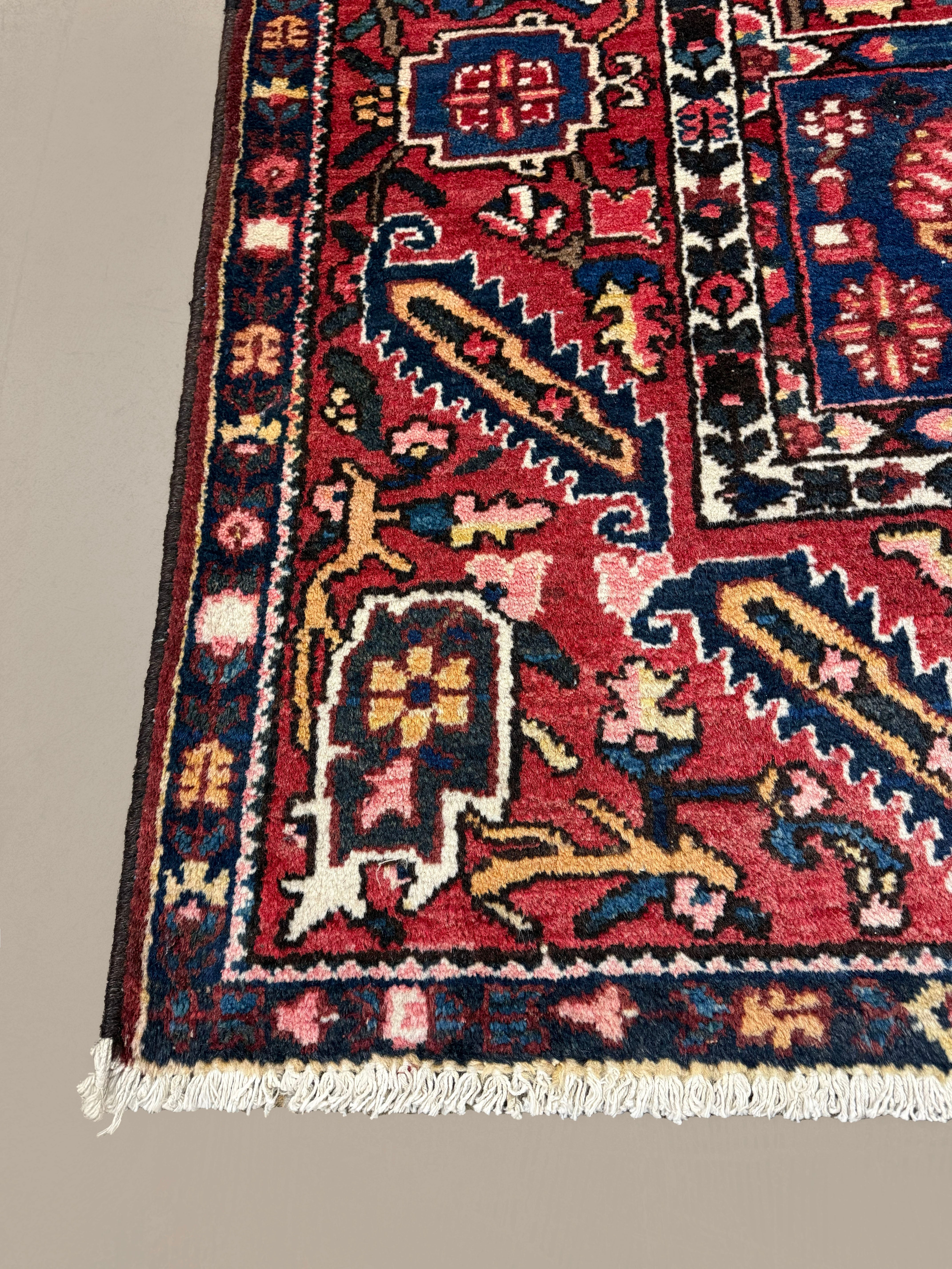 Vintage Shalamzar Bakhtiari Wool Rug. Edited documentary rug photograph; SKU EE 1.1551; source IMG_7325.