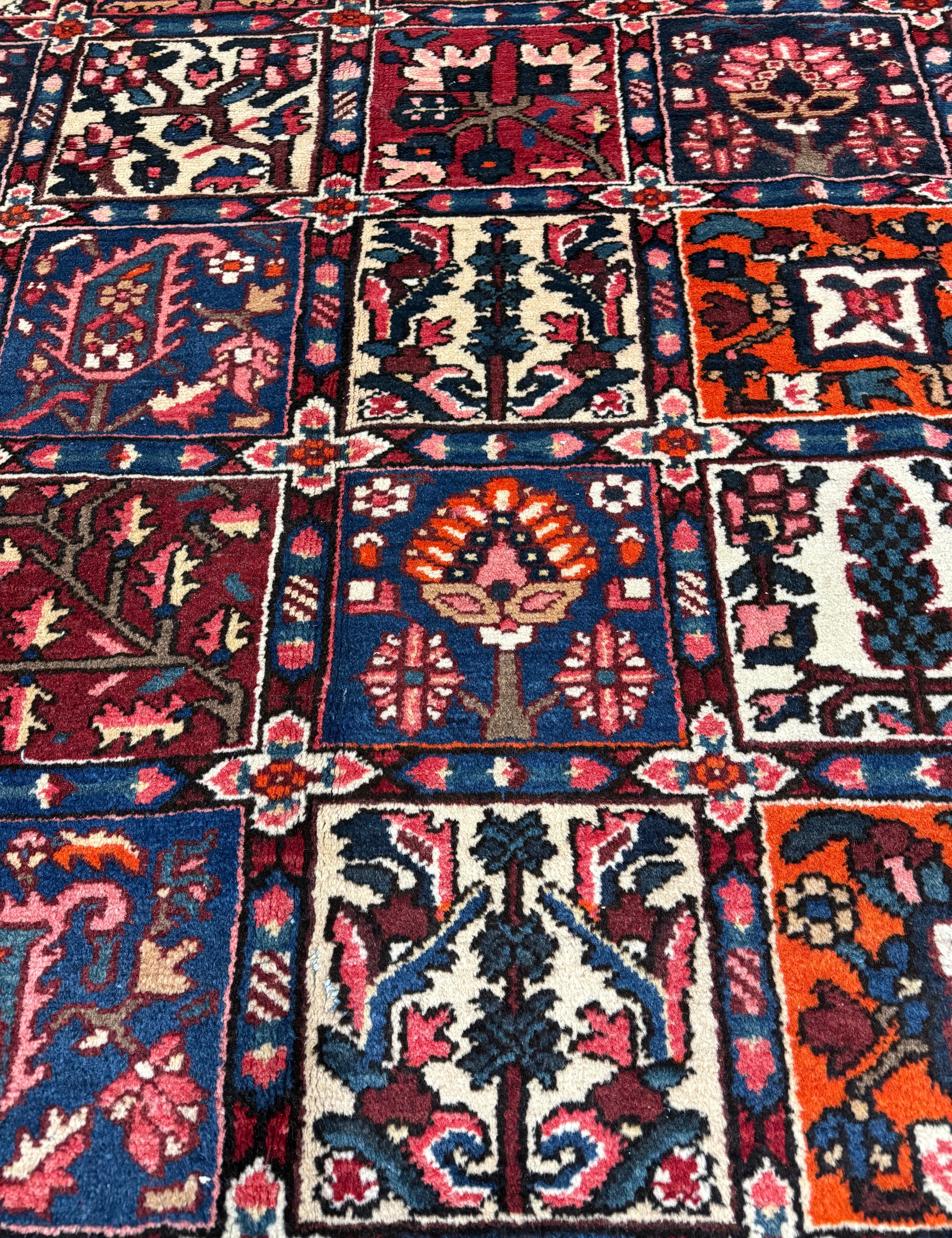 Vintage Shalamzar Bakhtiari Wool Rug. Original rug photograph; SKU EE 1.1551; source IMG_7326.