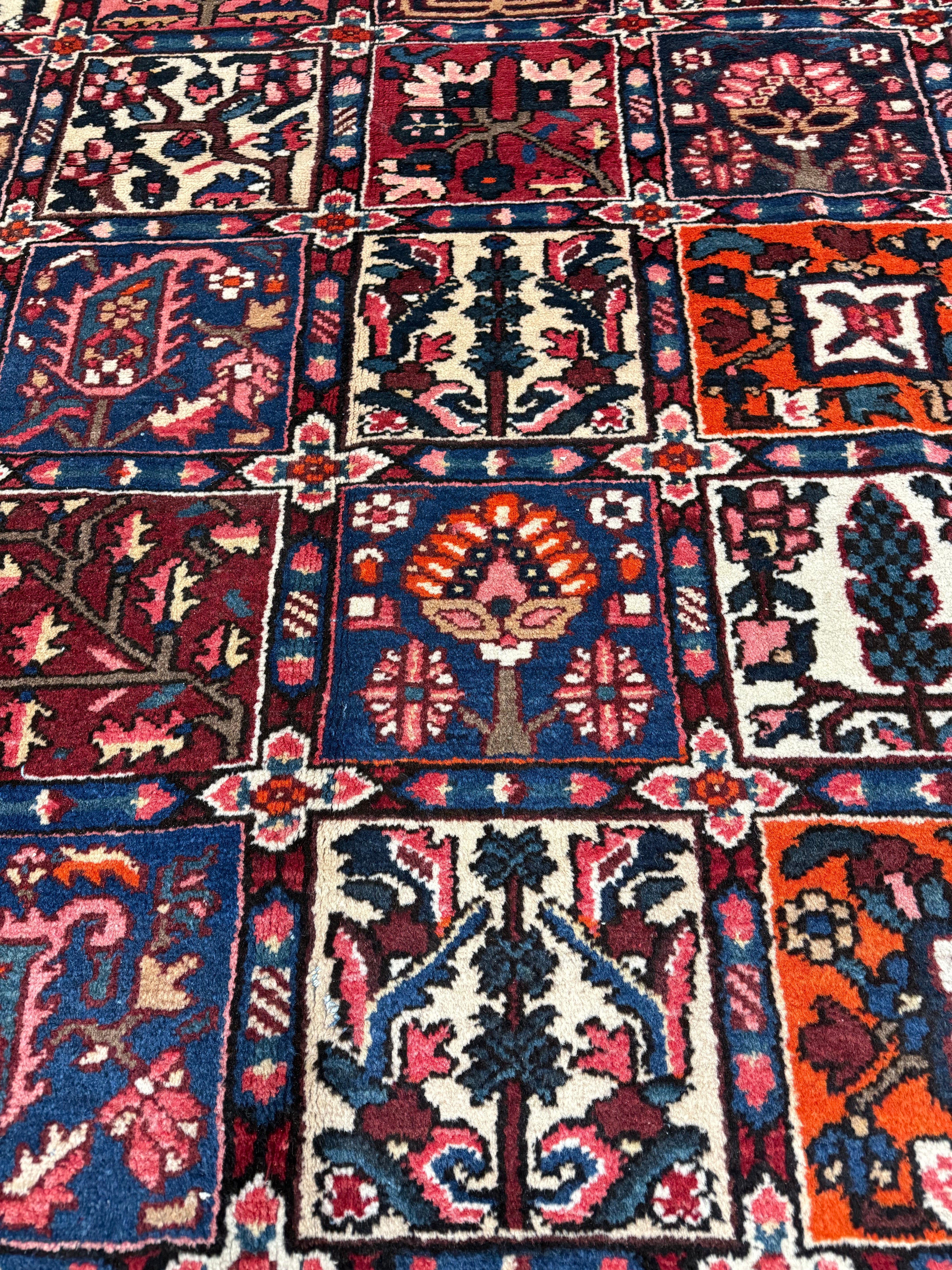 Vintage Shalamzar Bakhtiari Wool Rug. Original rug photograph; SKU EE 1.1551; source IMG_7326.