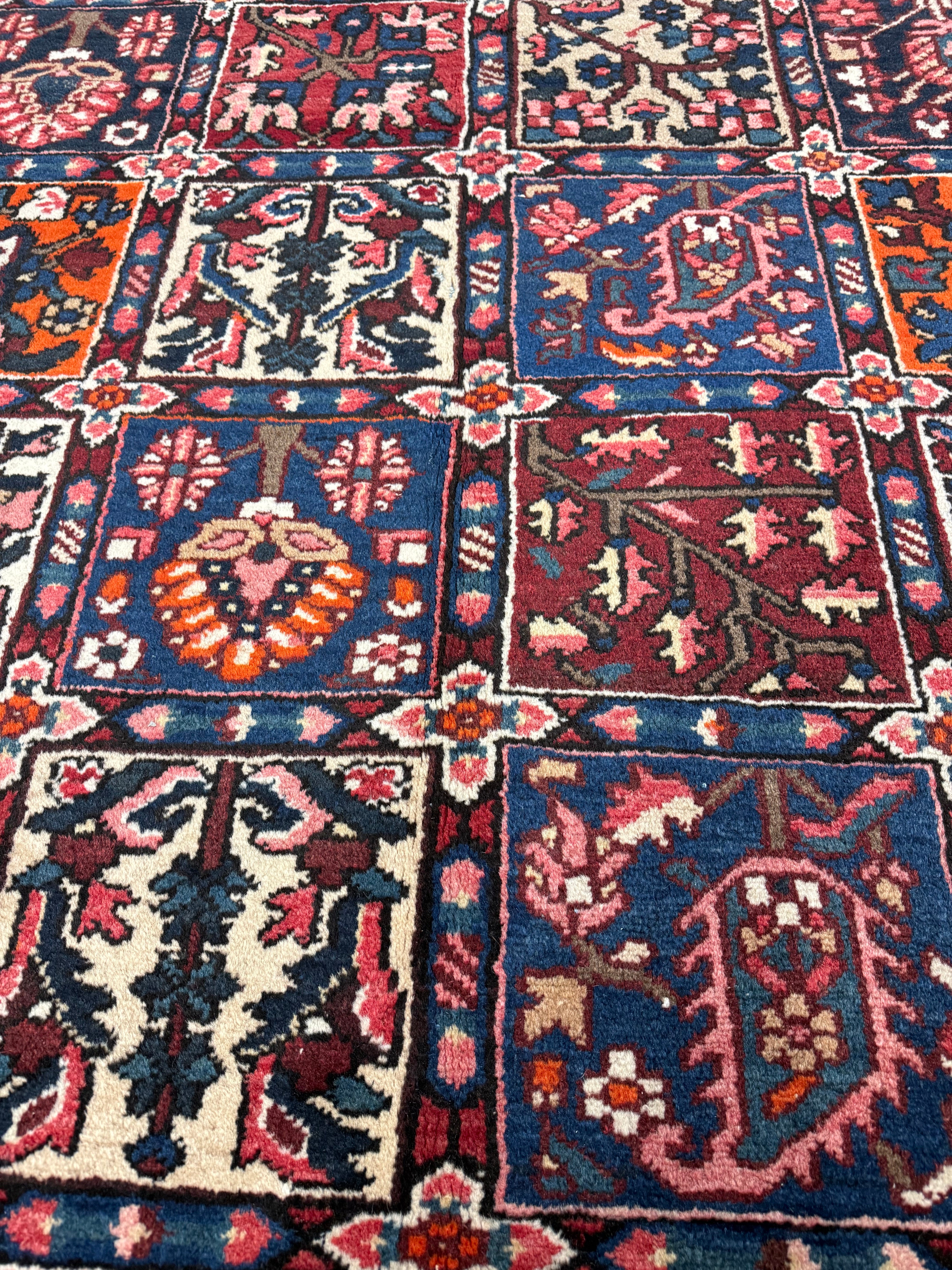 Vintage Shalamzar Bakhtiari Wool Rug. Original rug photograph; SKU EE 1.1551; source IMG_7336.