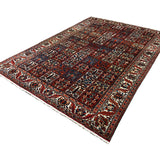 Vintage Shalamzar Bakhtiari Wool Rug. Edited documentary rug photograph; SKU EE 32215; source IMG_7421.