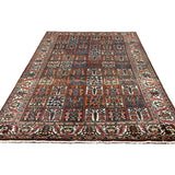 Vintage Shalamzar Bakhtiari Wool Rug. Edited documentary rug photograph; SKU EE 32215; source IMG_7430.