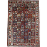Vintage Shalamzar Bakhtiari Wool Rug, full rug view. Original catalog photograph; SKU EE 32215.