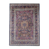 Vintage Mashhad Rug, top view on white background, hand-knotted wool pile. SKU EE 1.0651.
