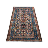 Vintage Varamin Rug, front perspective view of the complete rug, hand-knotted wool pile. SKU ES 50408.