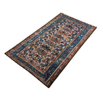 Vintage Varamin Rug, diagonal perspective view of the complete rug, hand-knotted wool pile. SKU ES 50408.