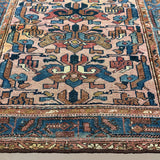 Vintage Varamin Rug, close-up of the patterned field, hand-knotted wool pile. SKU ES 50408.
