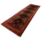 Vintage Qareh Chaman Runner, diagonal perspective view of the complete rug, hand-knotted wool pile. SKU MR-6.
