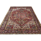 Vintage Bakhshayesh Rug, front perspective view of the complete rug, hand-knotted wool pile. SKU NH 142844.