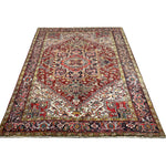 Vintage Bakhshayesh Rug, full rug in perspective showing the patterned field and borders, hand-knotted wool pile. SKU NH 142844.
