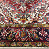 Vintage Bakhshayesh Rug, close-up of the border and fringe, hand-knotted wool pile. SKU NH 142844.