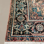 Vintage Sharabian Rug, corner, border and fringe detail, hand-knotted wool pile. SKU NH144817.