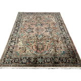 Vintage Sharabian Rug, full rug in perspective showing the patterned field and borders, hand-knotted wool pile. SKU NH144817.
