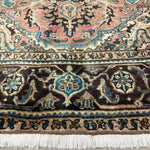Vintage Sharabian Rug, close-up of the border and fringe, hand-knotted wool pile. SKU NH144817.