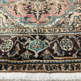 Vintage Sharabian Rug, close-up of the border and fringe, hand-knotted wool pile. SKU NH144817.