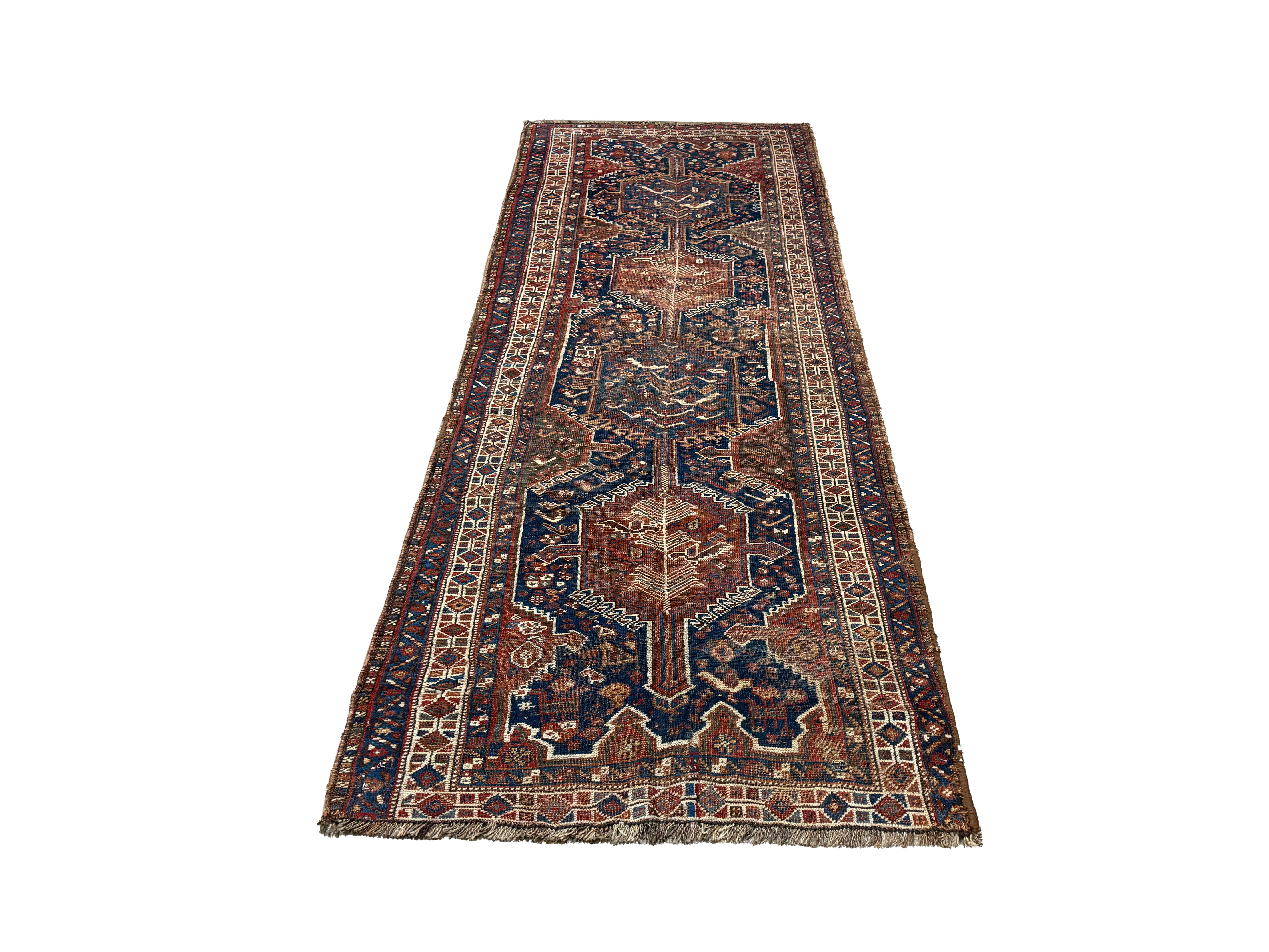 Vintage Quchan Kurdish Wool Runner. Edited documentary rug photograph; SKU PP 105737; source IMG_7471.