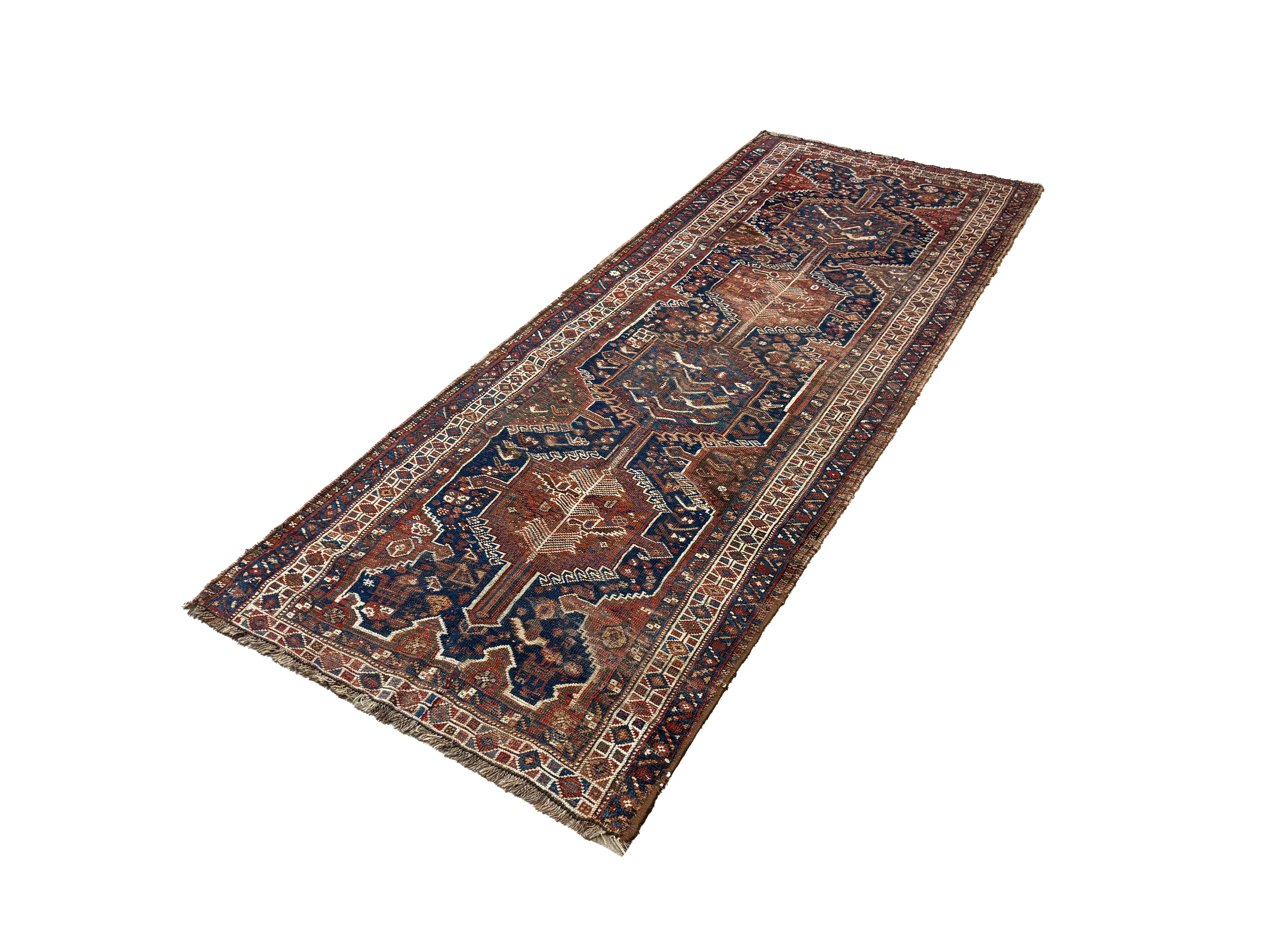 Vintage Quchan Kurdish Wool Runner. Edited documentary rug photograph; SKU PP 105737; source IMG_7472.