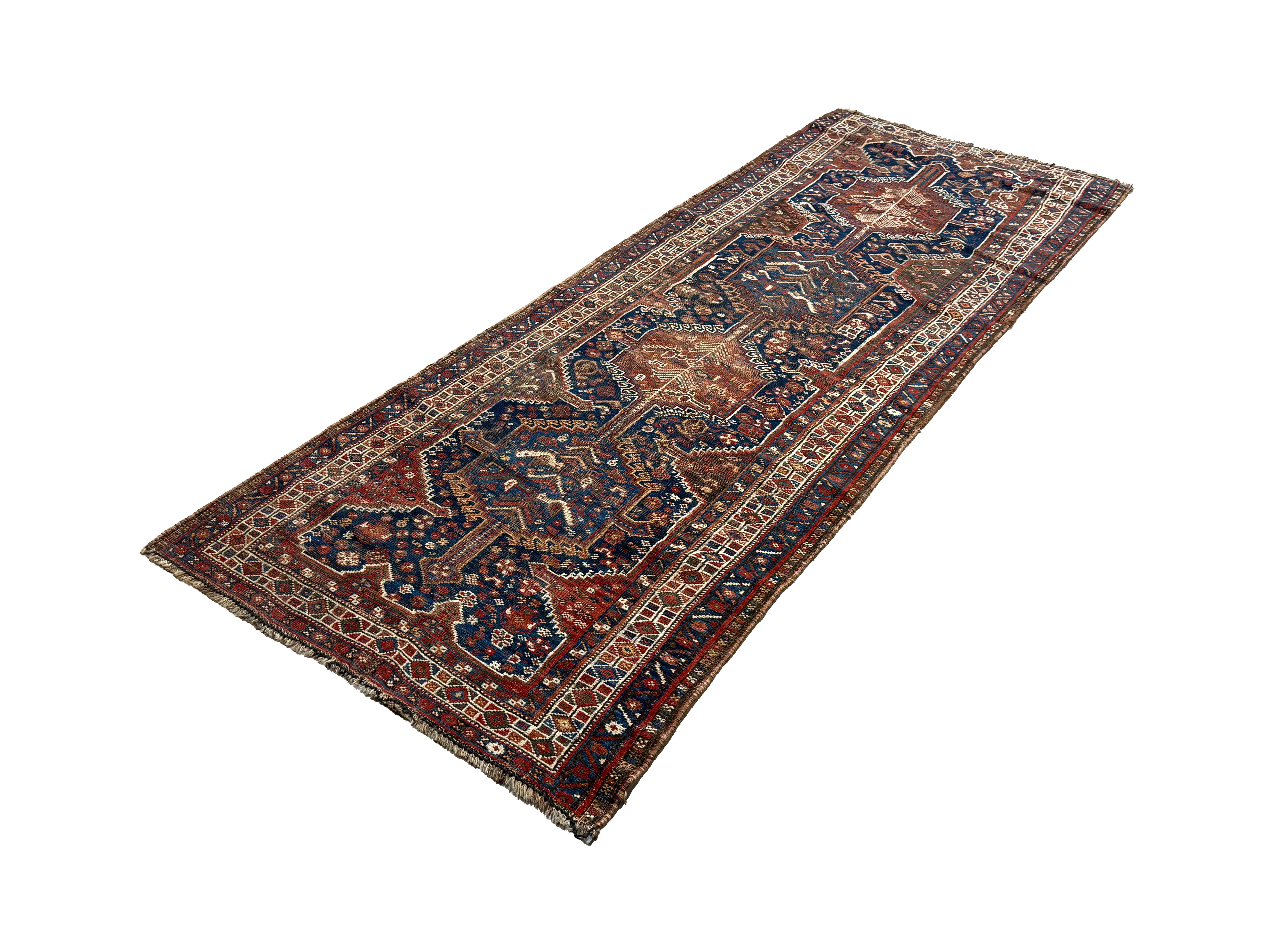 Vintage Quchan Kurdish Wool Runner. Edited documentary rug photograph; SKU PP 105737; source IMG_7483.