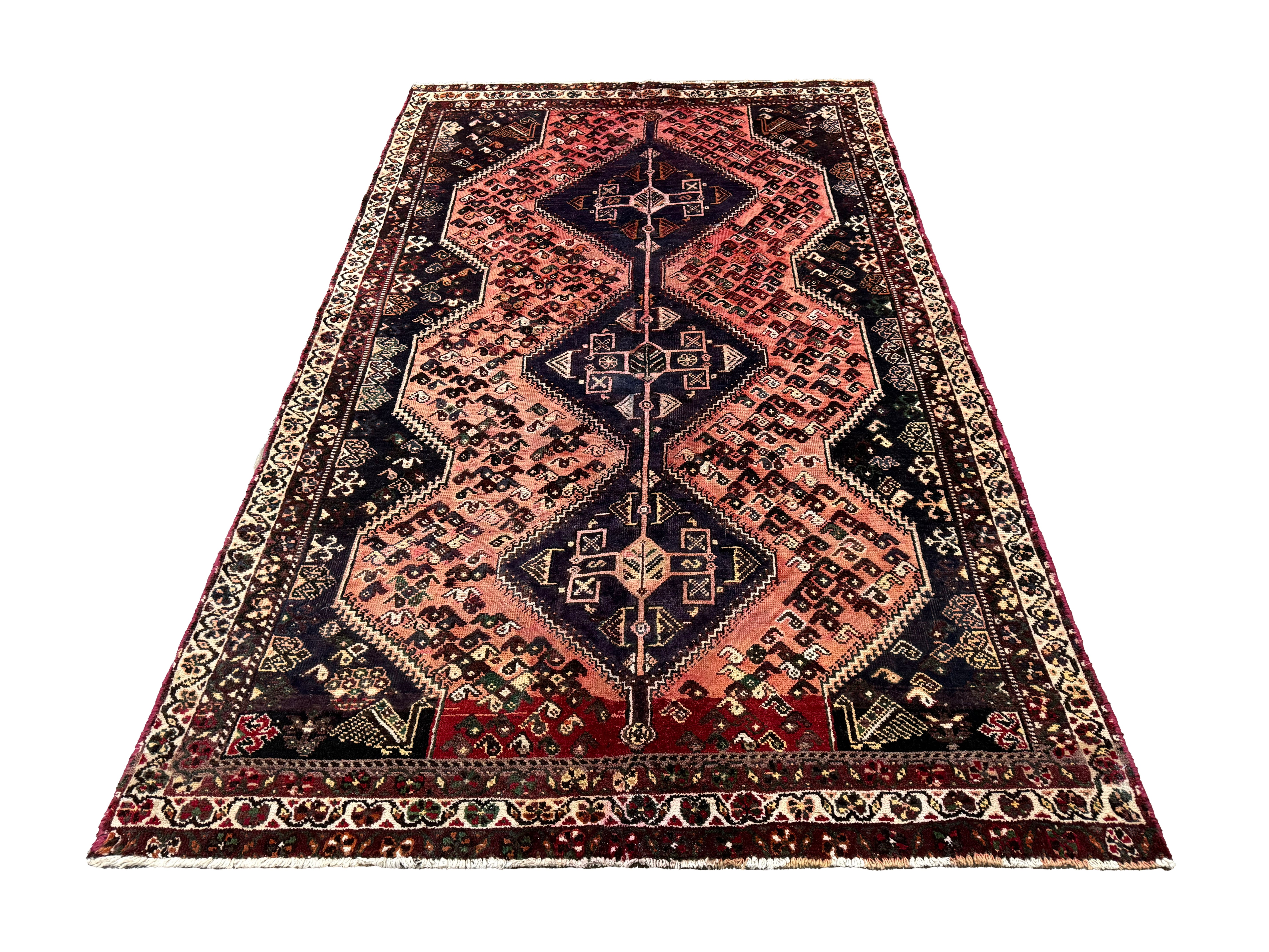 Vintage Shuli Shiraz Wool Rug. Edited documentary rug photograph; SKU PP 108924; source IMG_7339.