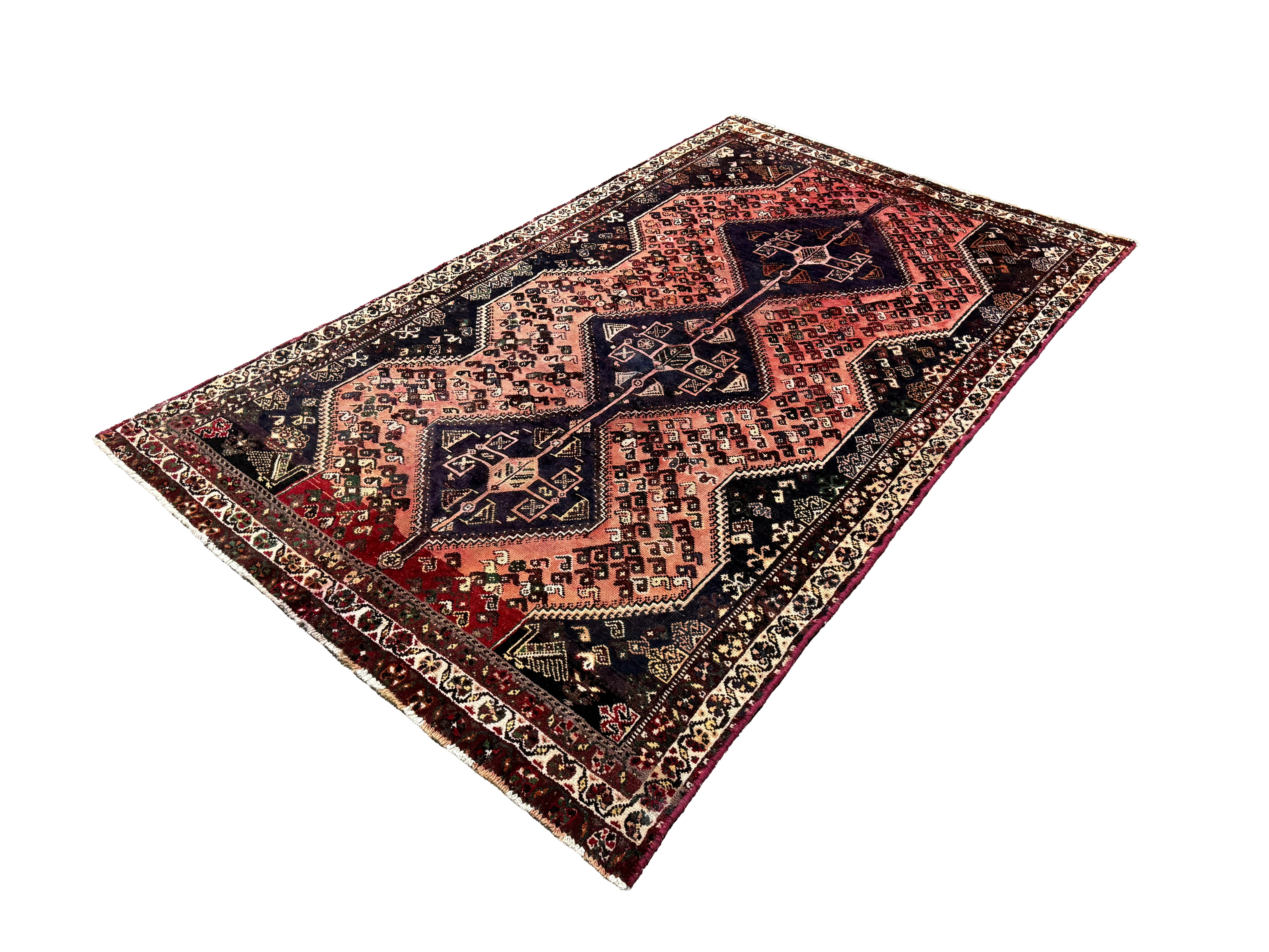 Vintage Shuli Shiraz Wool Rug. Edited documentary rug photograph; SKU PP 108924; source IMG_7340.