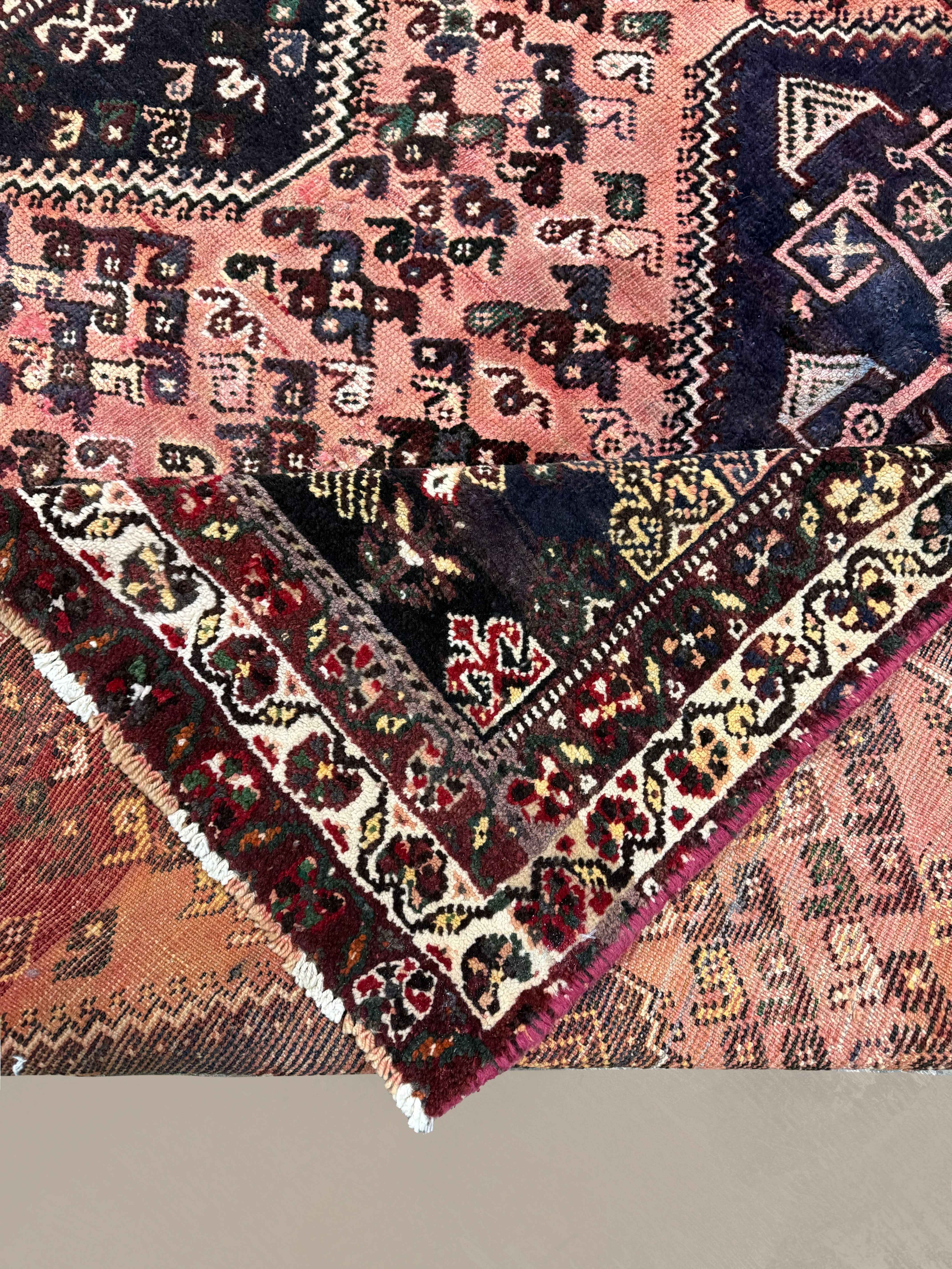 Vintage Shuli Shiraz Wool Rug. Edited documentary rug photograph; SKU PP 108924; source IMG_7343.