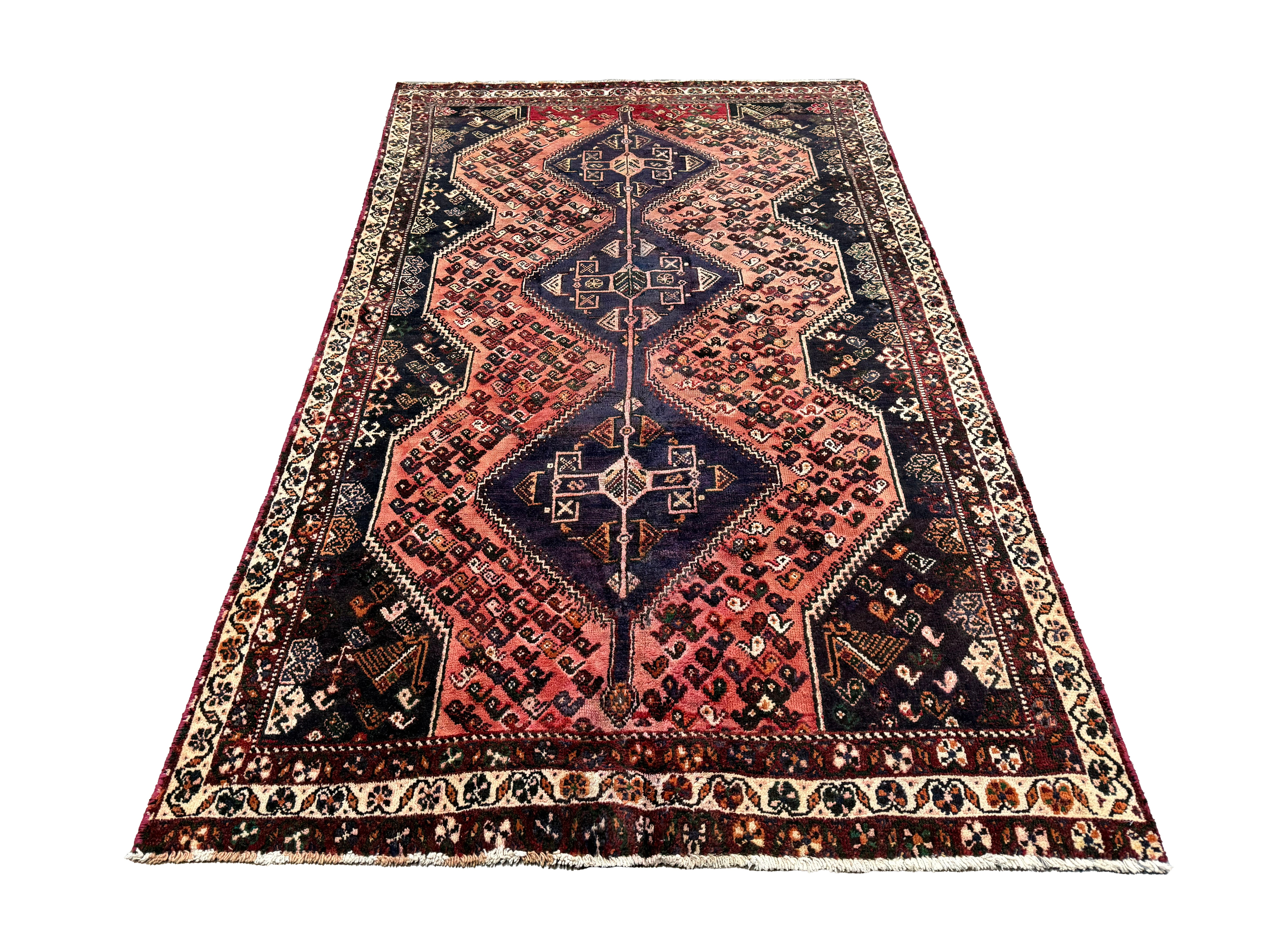 Vintage Shuli Shiraz Wool Rug. Edited documentary rug photograph; SKU PP 108924; source IMG_7349.