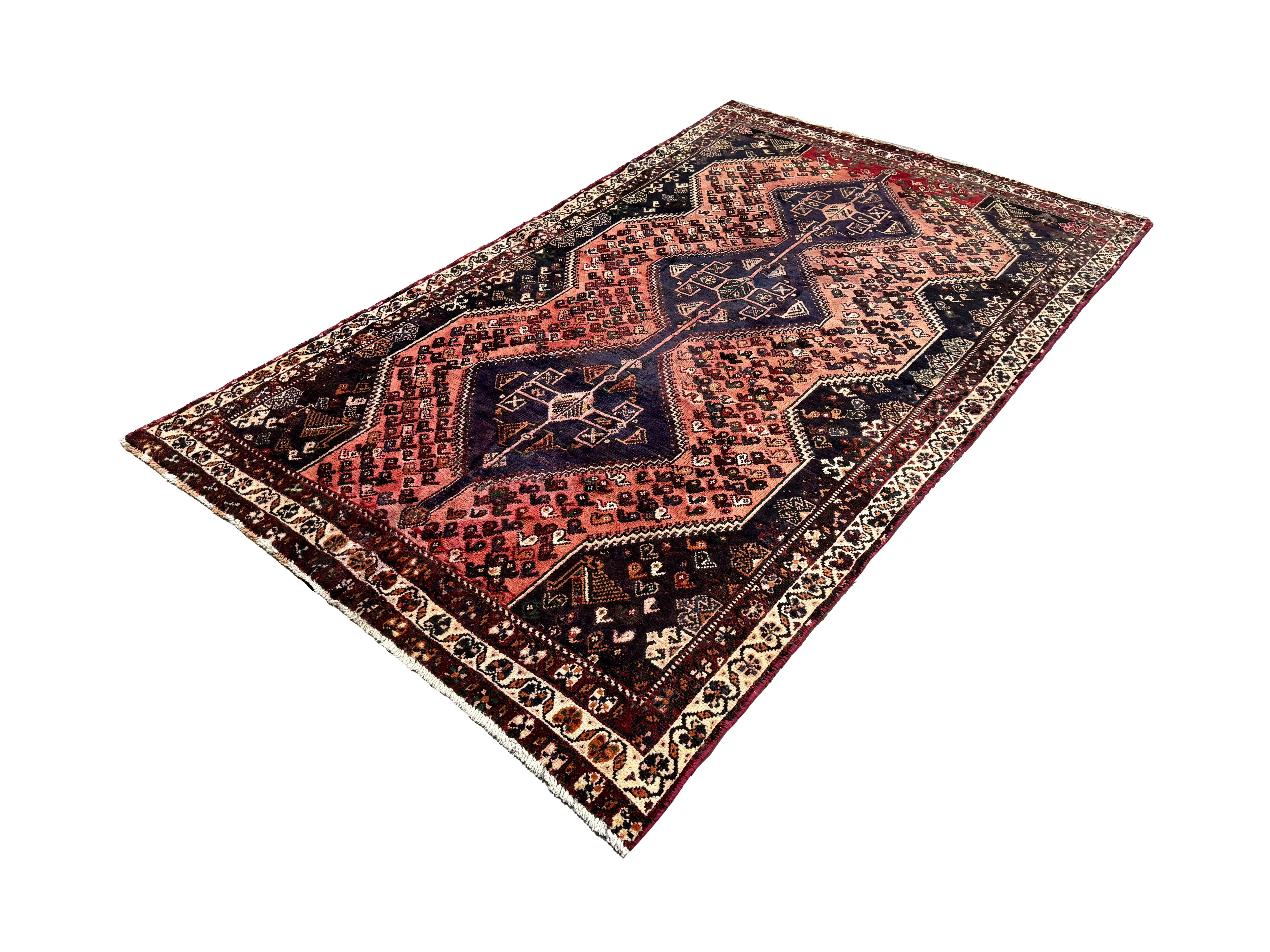 Vintage Shuli Shiraz Wool Rug. Edited documentary rug photograph; SKU PP 108924; source IMG_7350.