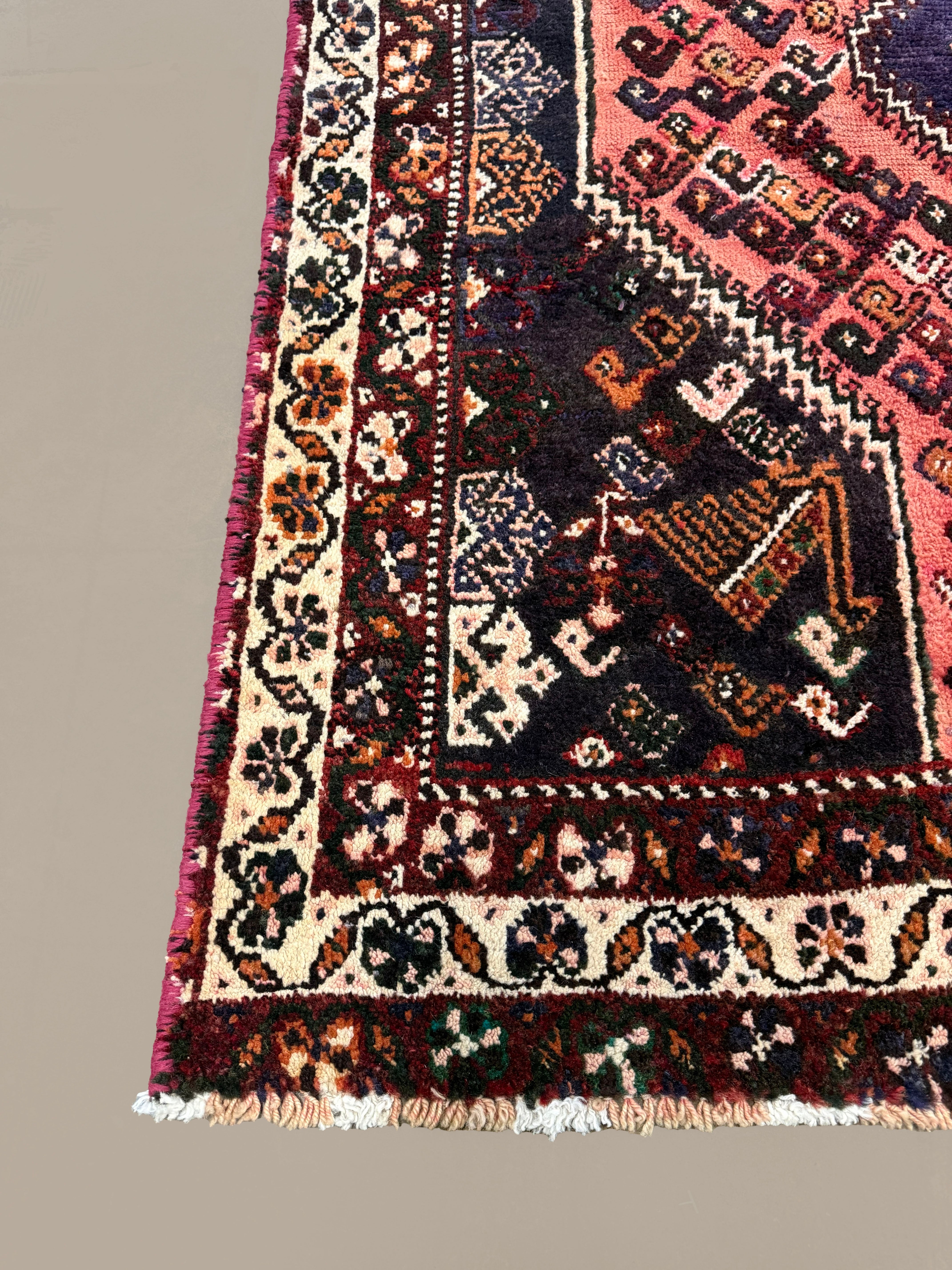 Vintage Shuli Shiraz Wool Rug. Edited documentary rug photograph; SKU PP 108924; source IMG_7351.