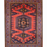 Vise hand-knotted wool rug, full top view.