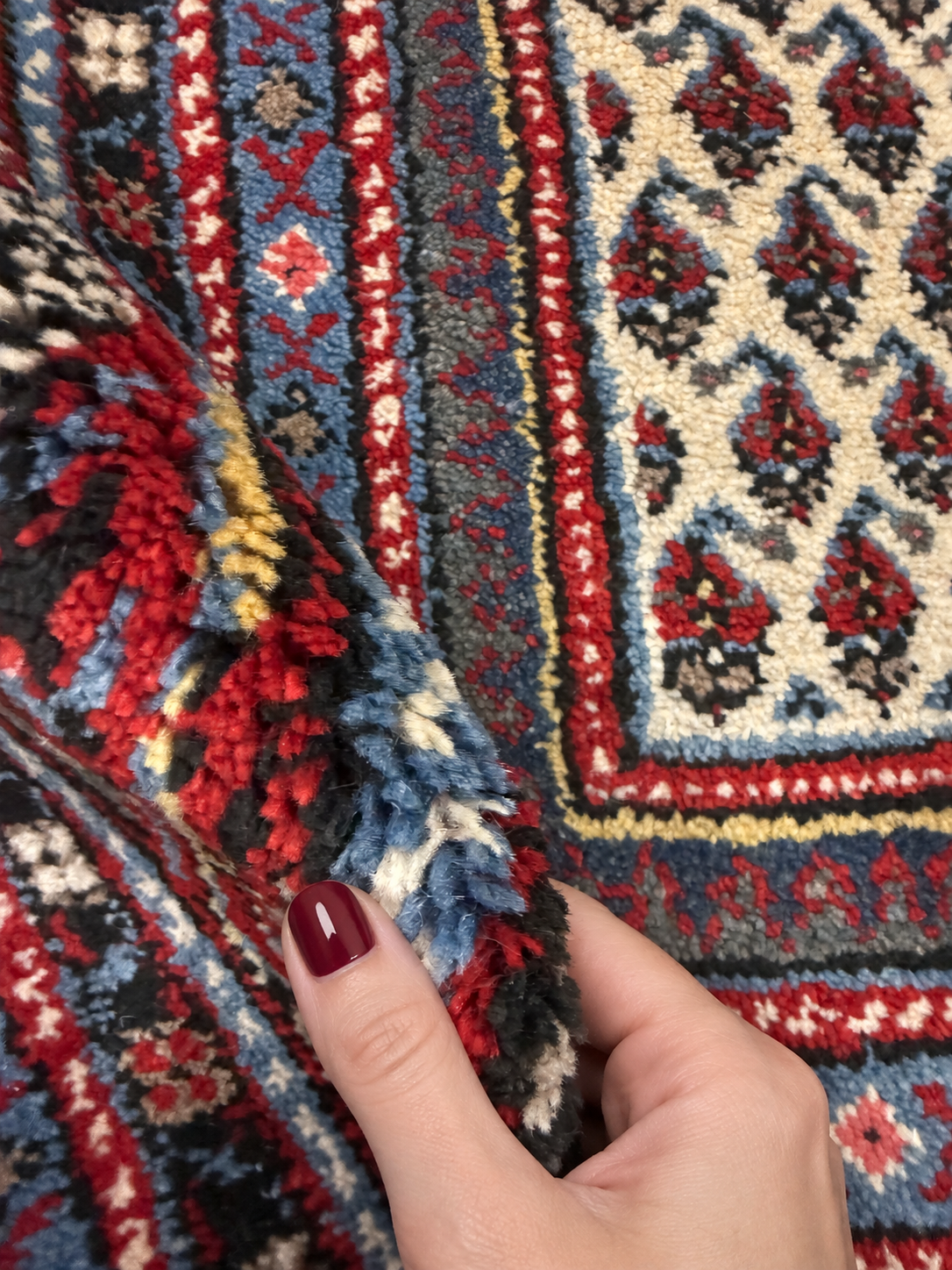 Vintage Arak Boteh Mir Rug. Original rug photograph; SKU PP100232; source IMG_7864.