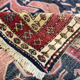 Persian Meshgin Runner, corner and fringe detail, hand-knotted wool pile. SKU PP 101376.