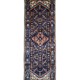 Vintage Hamadan Runner, top view on white background, hand-knotted wool pile. SKU PP 101392.