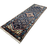 Vintage Hamadan Runner, angled view showing the full field and borders, hand-knotted wool pile. SKU PP 101392.
