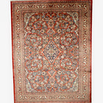 Mahal hand-knotted wool rug, full top view.
