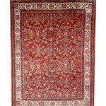 Mahal hand-knotted wool rug, full top view.