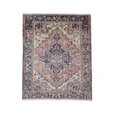 Vintage Mehravan Rug, top view on white background, hand-knotted wool pile. SKU PP 107502.