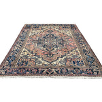 Vintage Mehravan Rug, front perspective view of the complete rug, hand-knotted wool pile. SKU PP 107502.