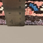 Vintage Mehravan Rug, side-on pile and edge detail with a ruler, hand-knotted wool pile. SKU PP 107502.