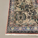 Vintage Marand Tabriz Rug, corner, border and fringe detail, hand-knotted wool pile. SKU PP 107947.
