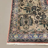 Vintage Marand Tabriz Rug, corner, border and fringe detail, hand-knotted wool pile. SKU PP 107947.
