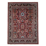 Vintage Meshkabad Rug, top view on white background, hand-knotted wool pile. SKU PP108513.