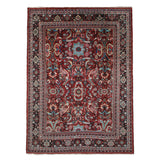 Vintage Meshkabad Rug, top view on white background, hand-knotted wool pile. SKU PP108513.