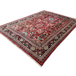 Vintage Meshkabad Rug, angled view showing the full field and borders, hand-knotted wool pile. SKU PP108513.