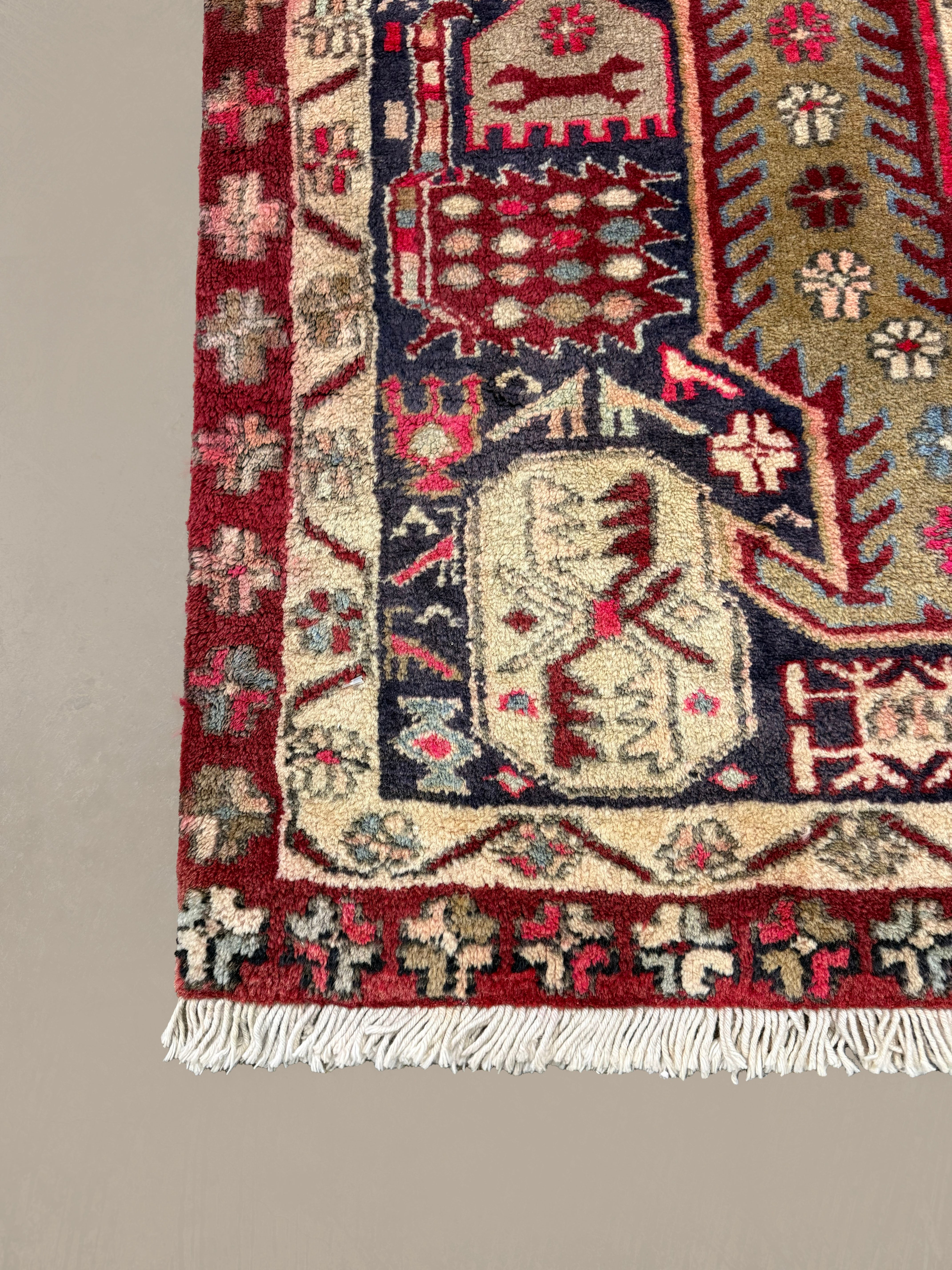 Vintage Ardabil Wool Runner. Edited documentary rug photograph; SKU RR 30115; source IMG_7438.