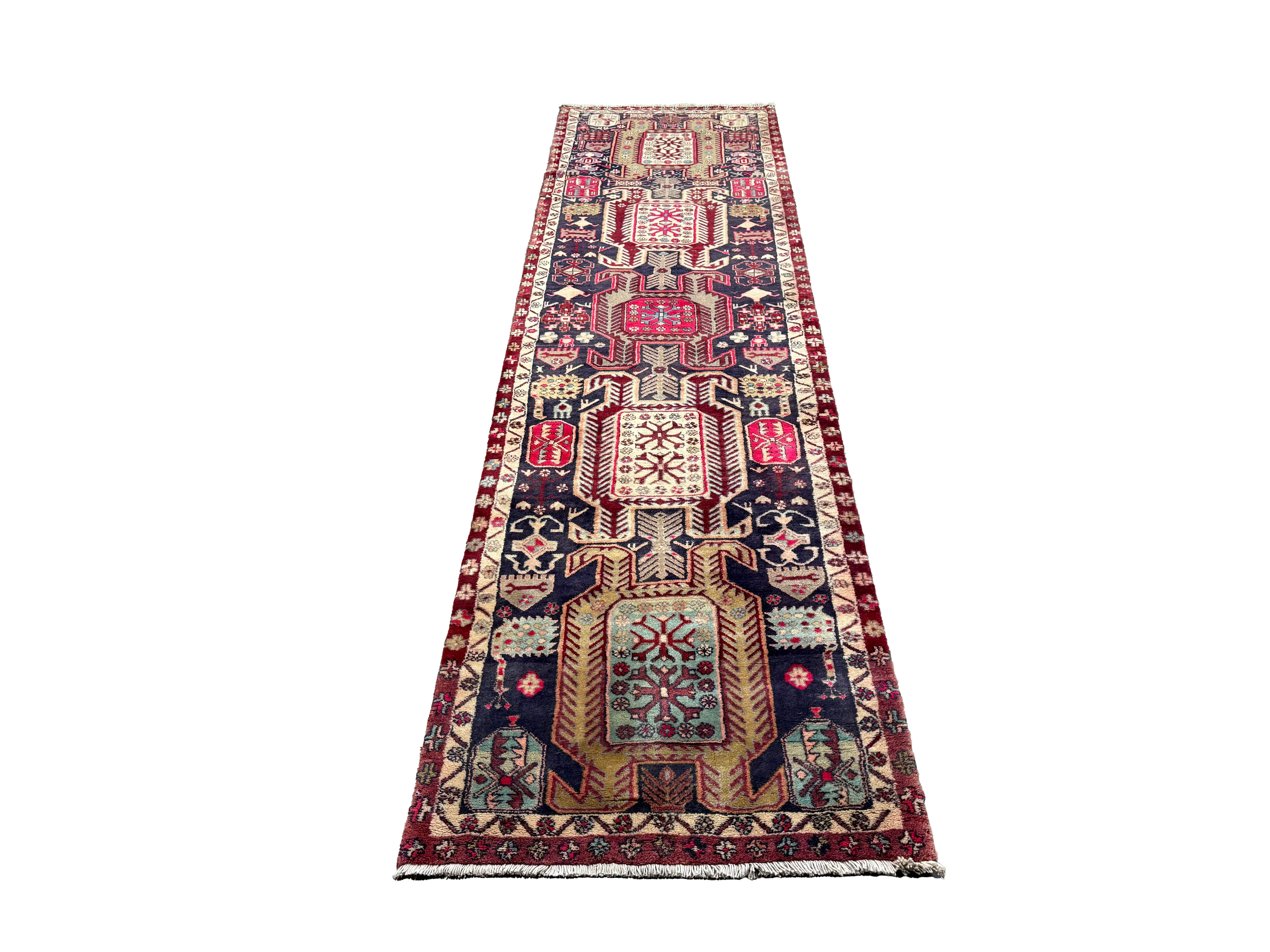 Vintage Ardabil Wool Runner. Edited documentary rug photograph; SKU RR 30115; source IMG_7446.