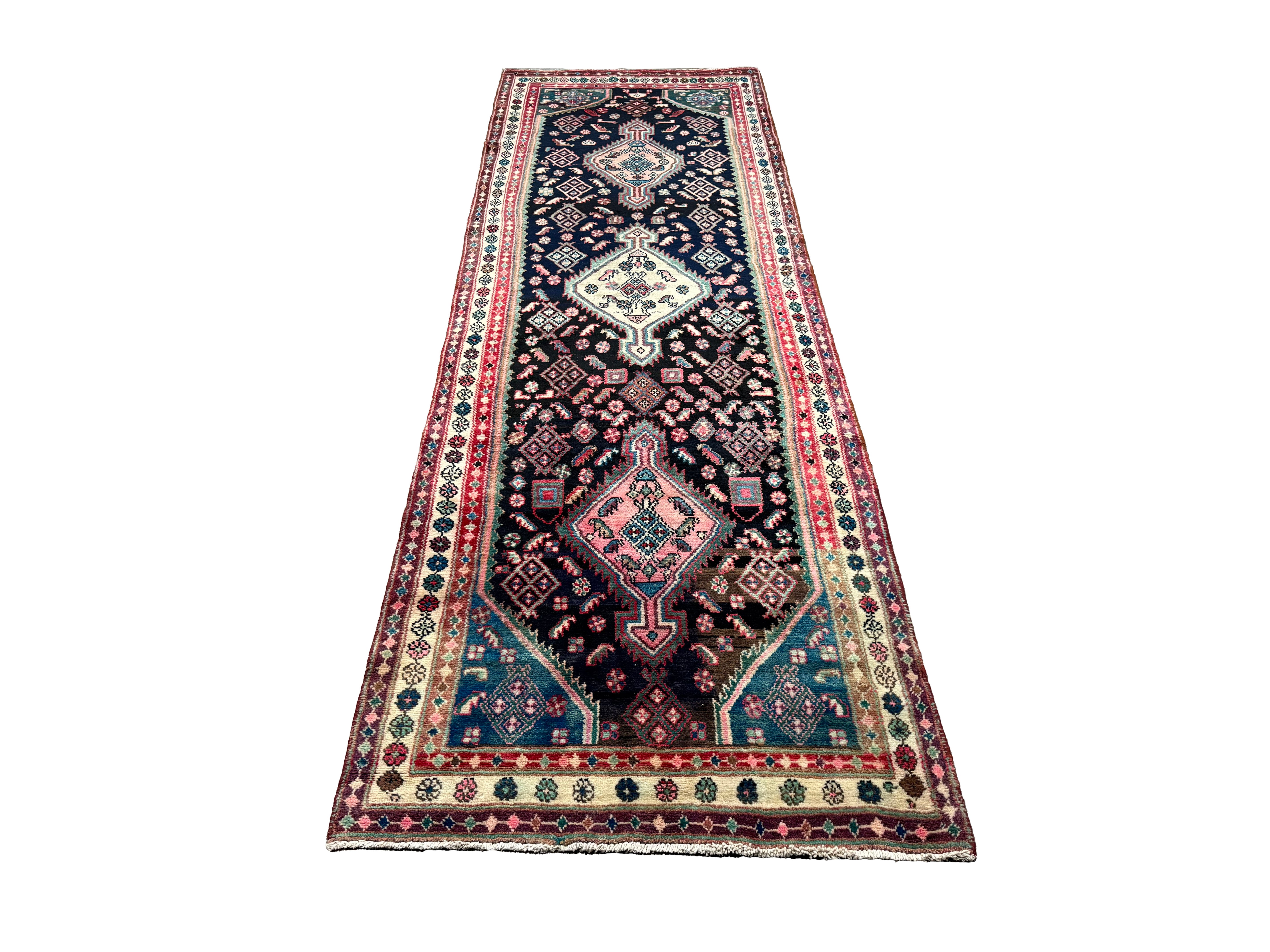Vintage Kabudarahang Wool Runner. Edited documentary rug photograph; SKU RR 30520; source IMG_7586.