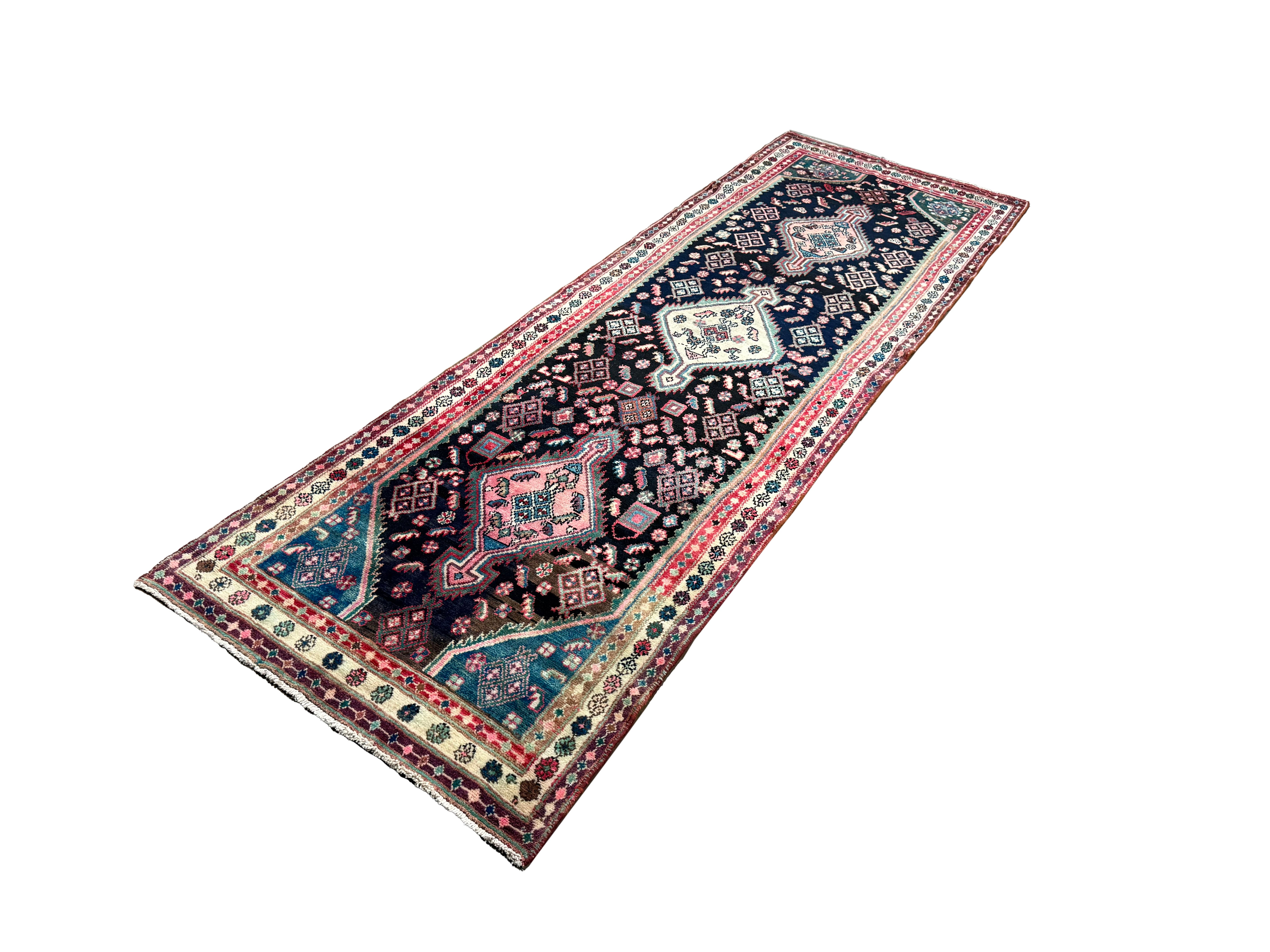 Vintage Kabudarahang Wool Runner. Edited documentary rug photograph; SKU RR 30520; source IMG_7587.