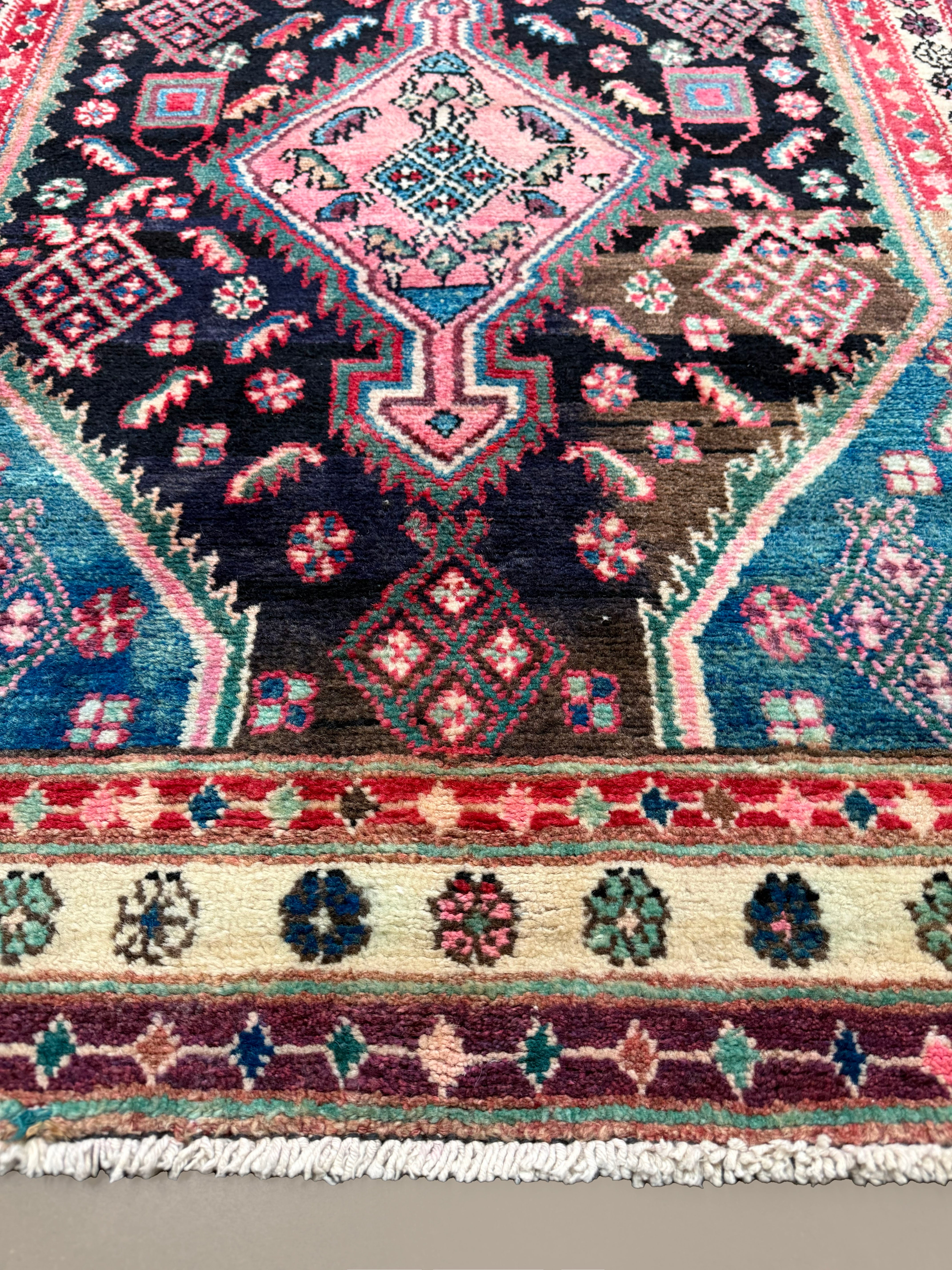 Vintage Kabudarahang Wool Runner. Edited documentary rug photograph; SKU RR 30520; source IMG_7588.