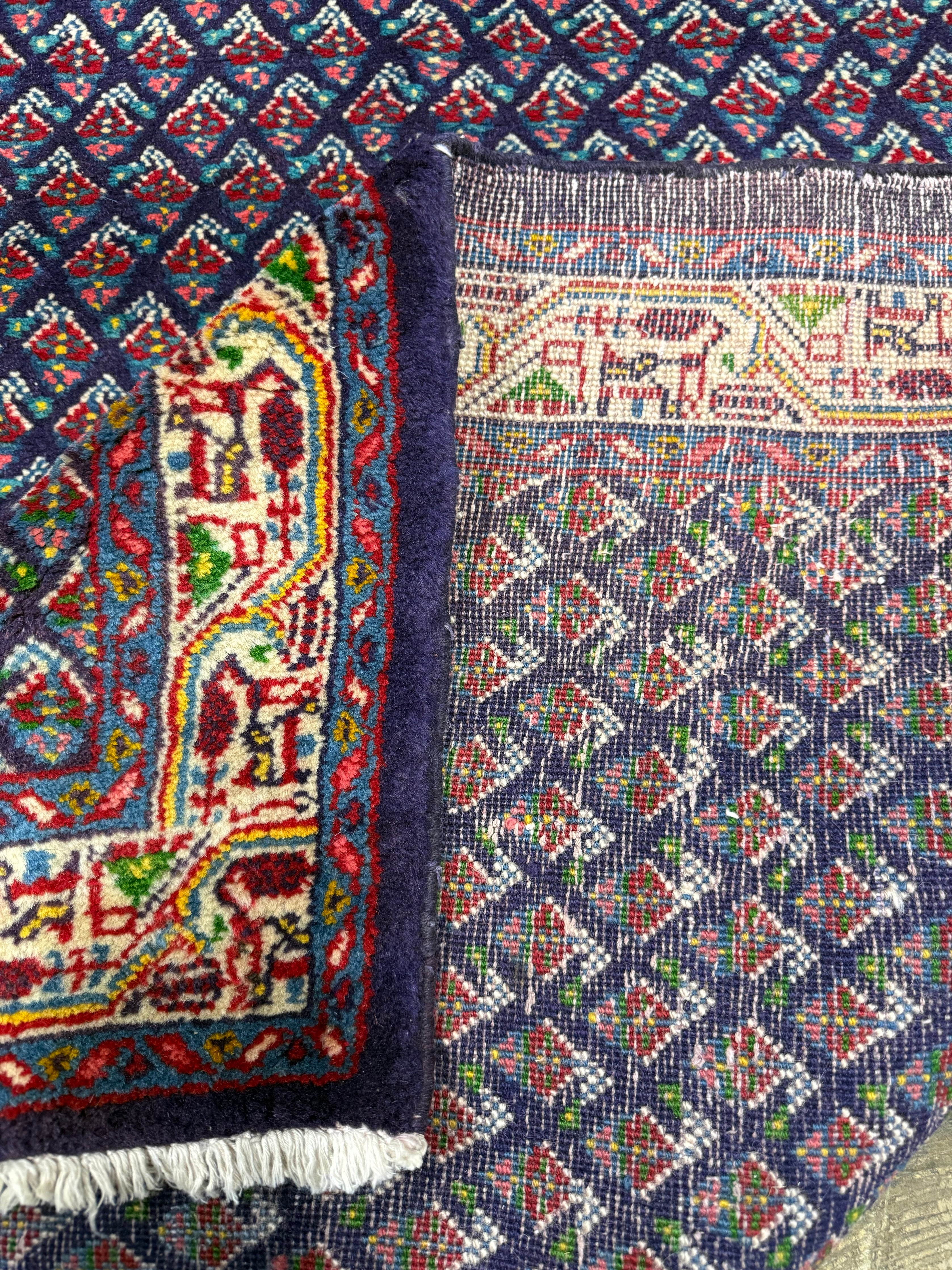 Vintage Sarabend Rug — Fine Allover Pattern with Red Borders. Original rug photograph; SKU RR30661; source RR 30661 IMG_6972.